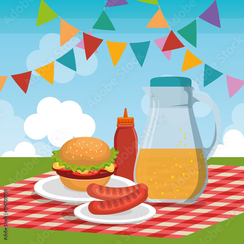 picnic party celebration scene