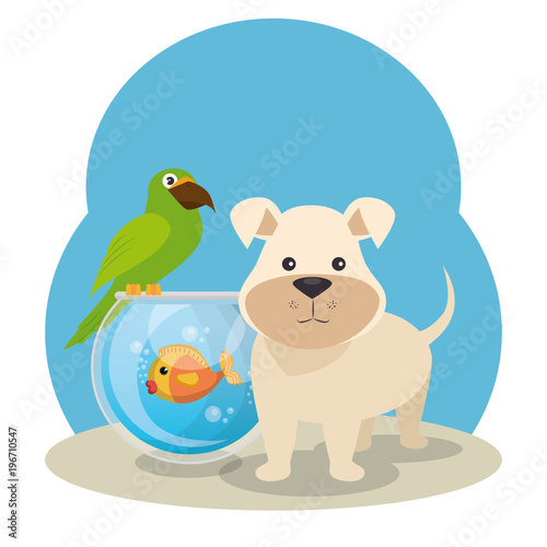 cute mascots pet shop icons