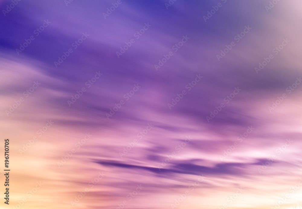 Cloudscape with Purples and Oranges, Watercolor Effect