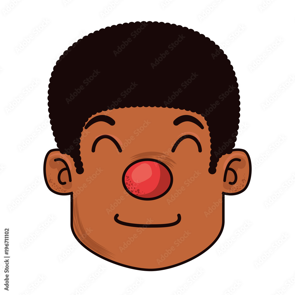 litttle boy with clown nose litttle boy with clown nose