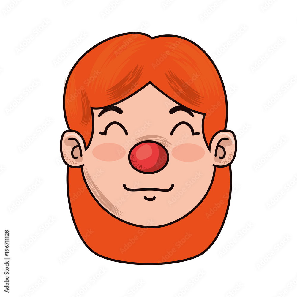 woman with clown nose woman with clown nose