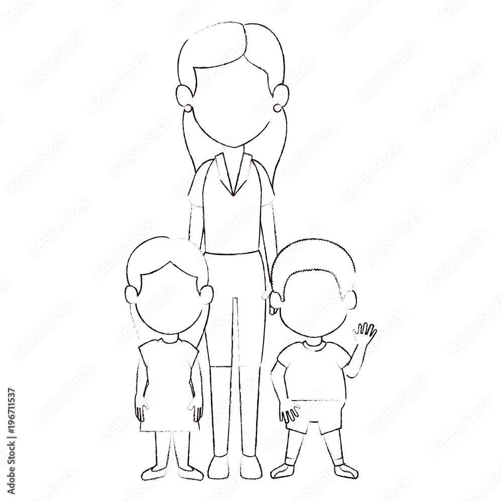 mom with son and daughter avatar characters mom with son and daughter avatar characters