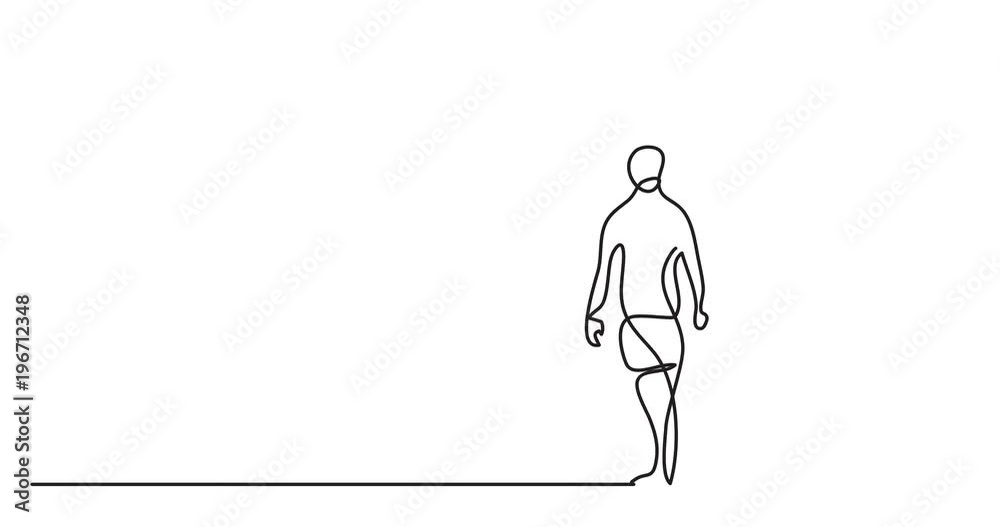 Animation of one line drawing of couple walking on beach Animation of one line drawing of couple walking on beach