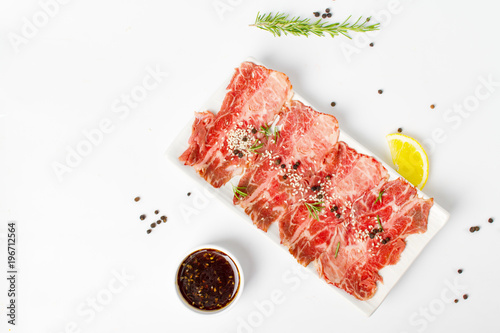 Raw beef sliced, japanese beef sliced 