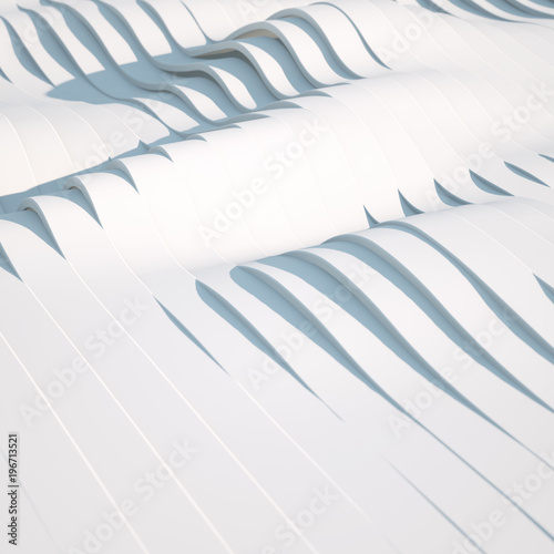 Wavy 3D ribbons form abstract terrain background