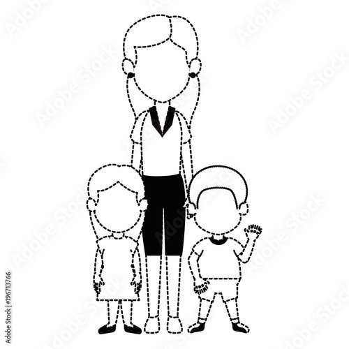 mom with son and daughter avatar characters