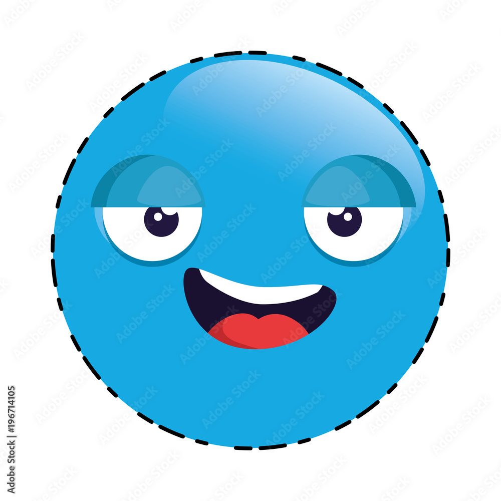 Fototapeta premium emoticon face kawaii character