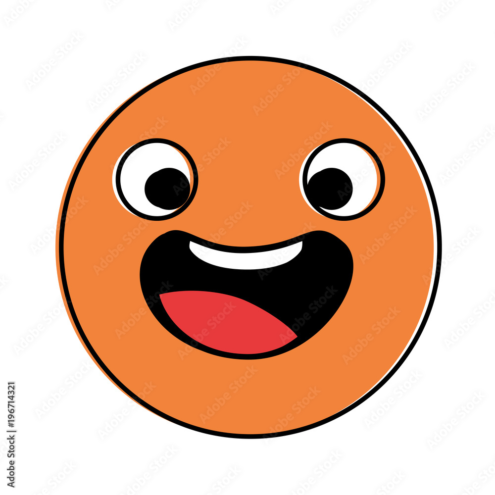 Fototapeta premium emoticon circular face kawaii character