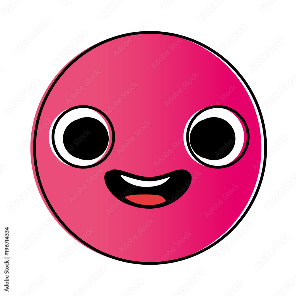 Fototapeta premium emoticon circular face kawaii character
