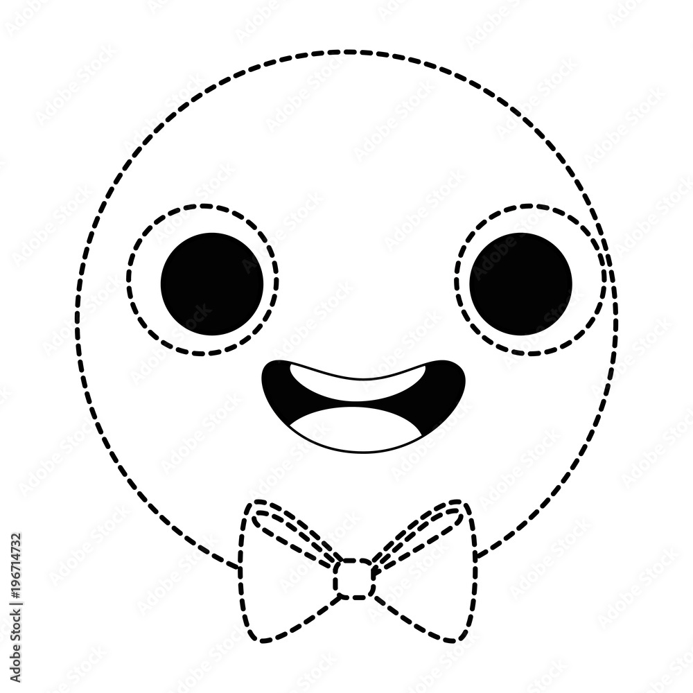 Fototapeta premium emoticon circular face kawaii character