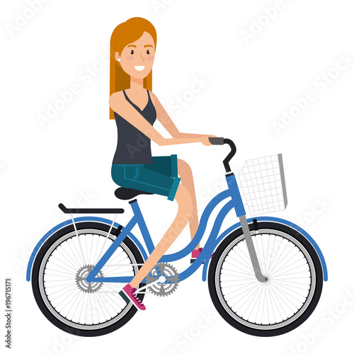 young woman in bicycle © Gstudio