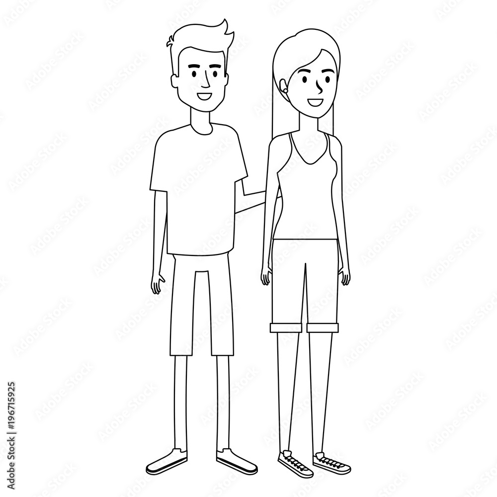 young couple avatars characters young couple avatars characters