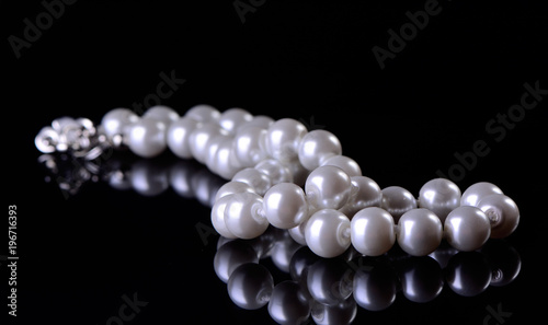 Pearls on a black background