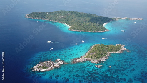 Aerial photo tropical island. Similan Islands, Thailand