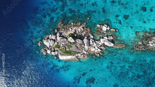 Aerial photo tropical island. Similan Islands  Thailand