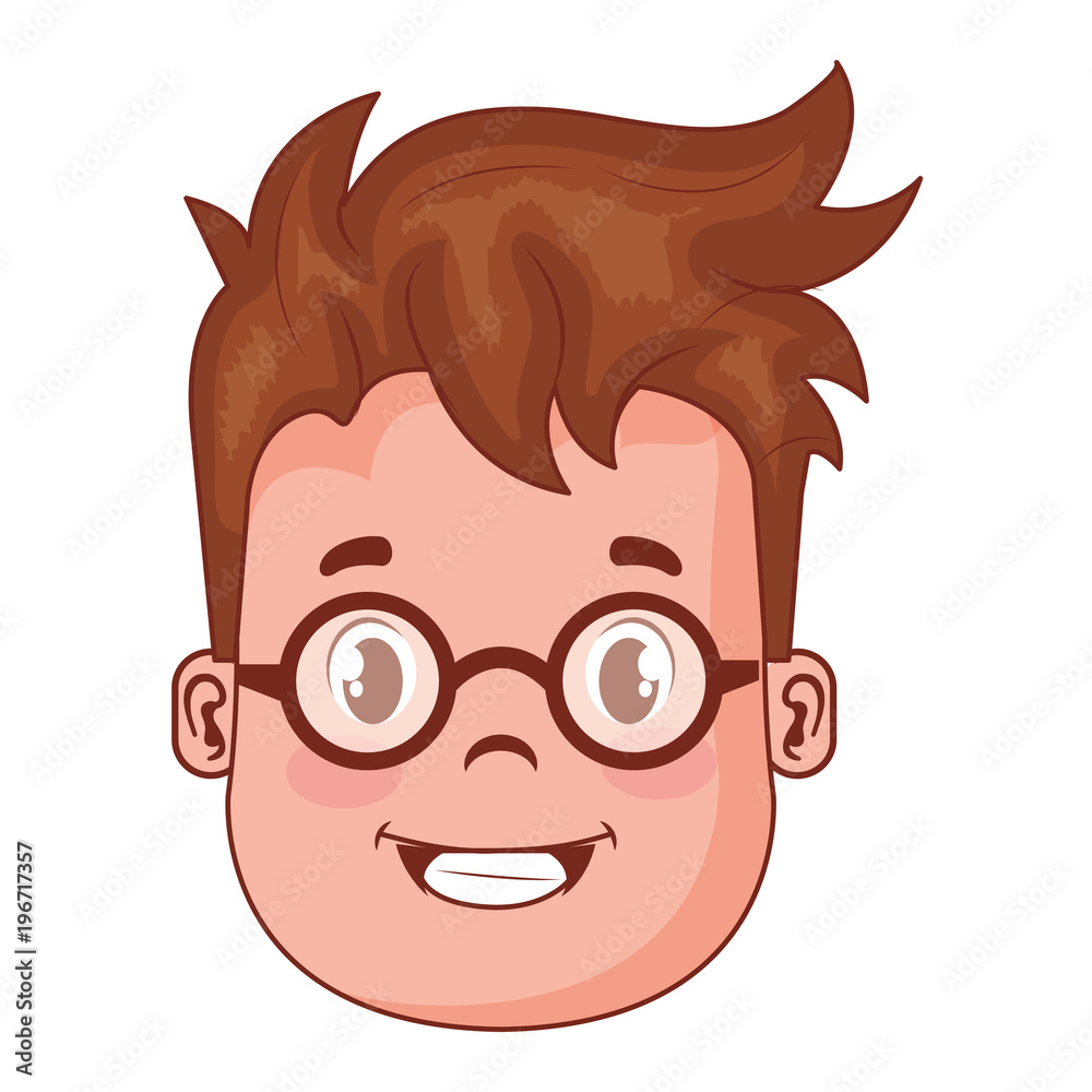 Obraz premium happy little boy head character
