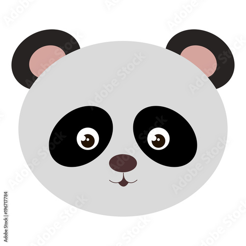 cute and tender bear panda head
