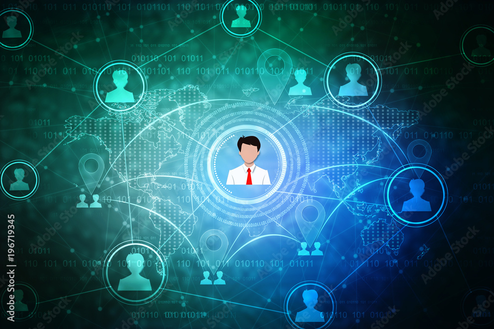 2d illustration Business Network 2d illustration Business Network