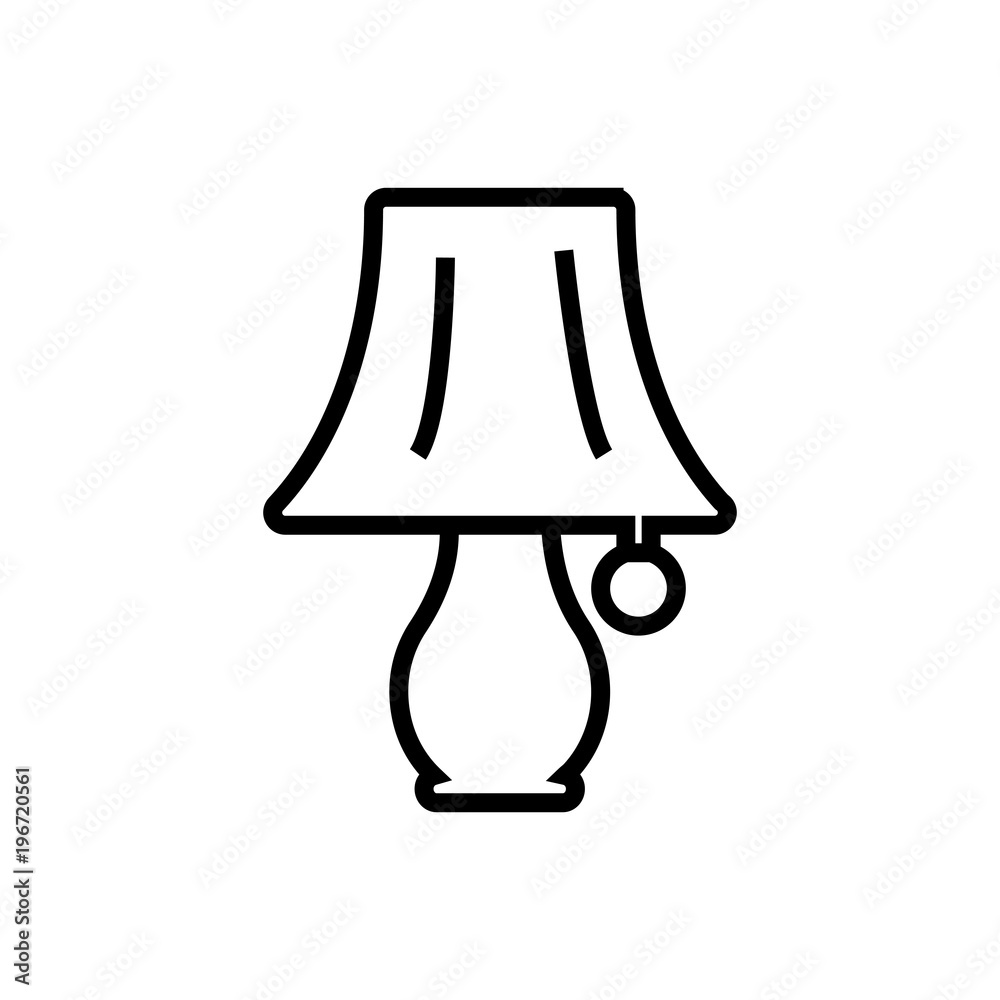 table lamp with switch outlined vector icon. Simple, modern flat vector illustration for mobile app, website or desktop app
