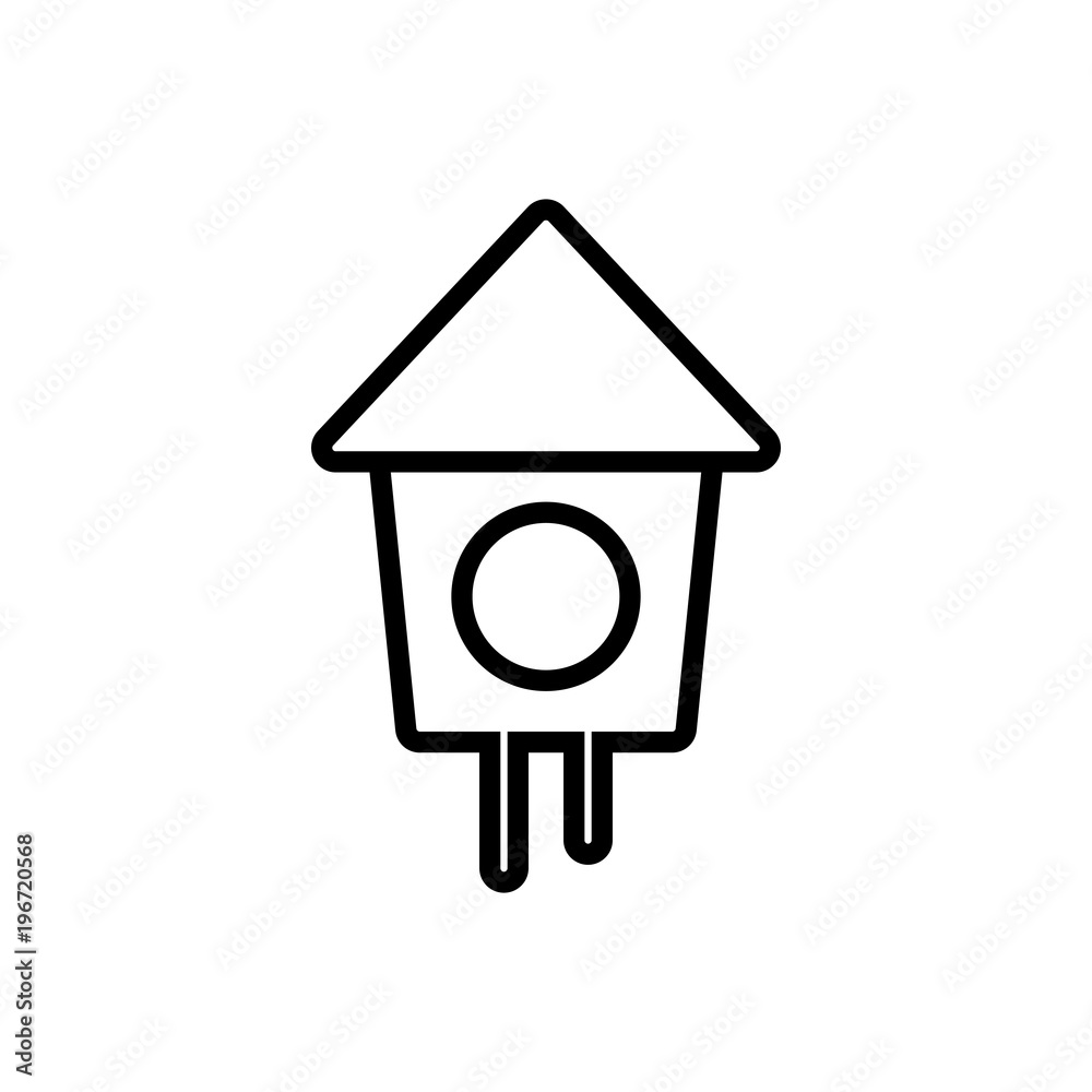 wooden birdhouse with entrance hole outlined vector icon, birdhouse front view outlined symbol.Simple, modern flat vector illustration for mobile app, website or desktop app wooden birdhouse with entrance hole outlined vector icon, birdhouse front view outlined symbol.Simple, modern flat vector illustration for mobile app, website or desktop app