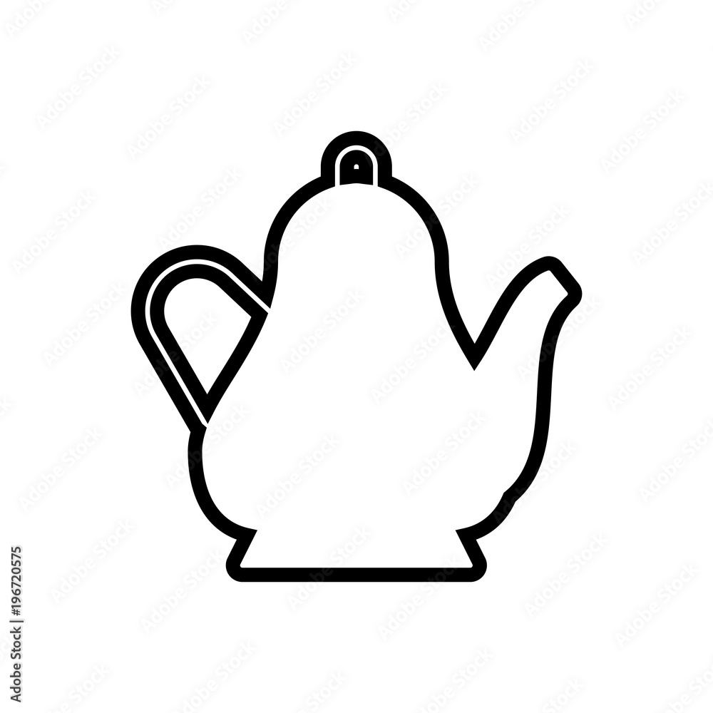 Obraz premium tea kettle outlined vector icon, teapot outlined symbol. Simple, modern flat vector illustration for mobile app, website or desktop app