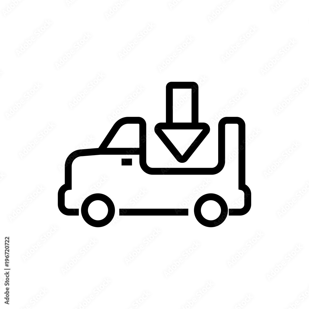 lorry with open platform outlined vector icon, open truck outlined symbol. Simple, modern flat vector illustration for mobile app, website or desktop app lorry with open platform outlined vector icon, open truck outlined symbol. Simple, modern flat vector illustration for mobile app, website or desktop app