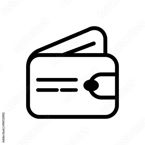 leather wallet outlined vector icon, purse outlined symbol. Simple, modern flat vector illustration for mobile app, website or desktop app