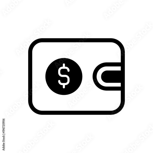leather wallet outlined vector icon, purse outlined symbol. Simple, modern flat vector illustration for mobile app, website or desktop app
