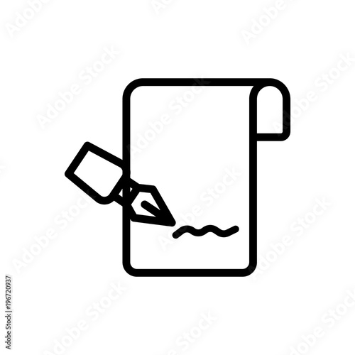 sign document outlined vector icon, outlined to do list symbol. Simple, modern flat vector illustration for mobile app, website or desktop app