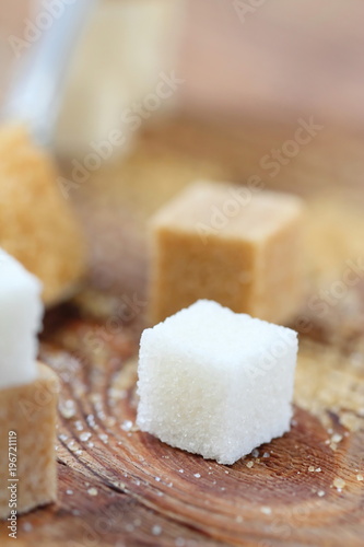 White and brown sugar
