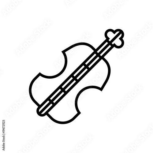 violoncello outlined vector icon. Outlined symbol of viola. Simple, modern flat vector illustration for mobile app, website or desktop app