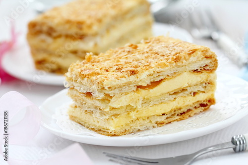Delicious layer cake with cream