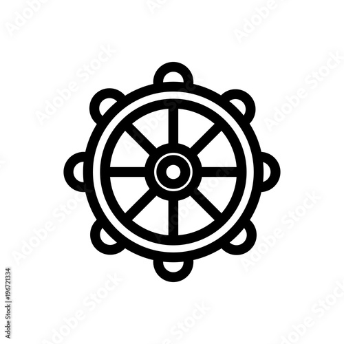 ship rudder outlined vector icon. Outlined symbol of helm. Simple, modern flat vector illustration for mobile app, website or desktop app