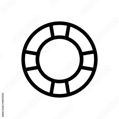 swimming ring outlined vector icon. Outlined symbol of safety ring for swimming. Simple, modern flat vector illustration for mobile app, website or desktop app