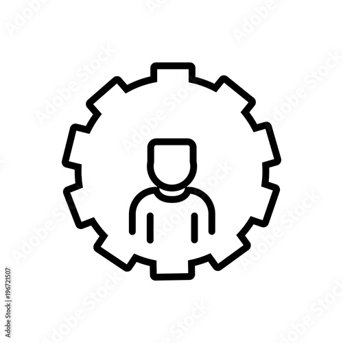 online profile settings outlined vector icon. Outlined symbol of web account settings. Simple, modern flat vector illustration for mobile app, website or desktop app