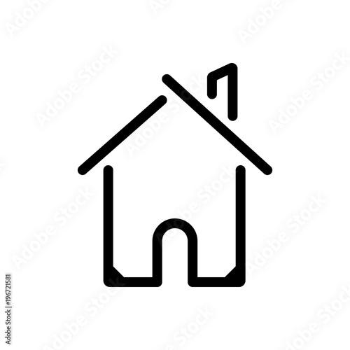 house building outlined vector icon. Outlined symbol of private home. Simple, modern flat vector illustration for mobile app, website or desktop app