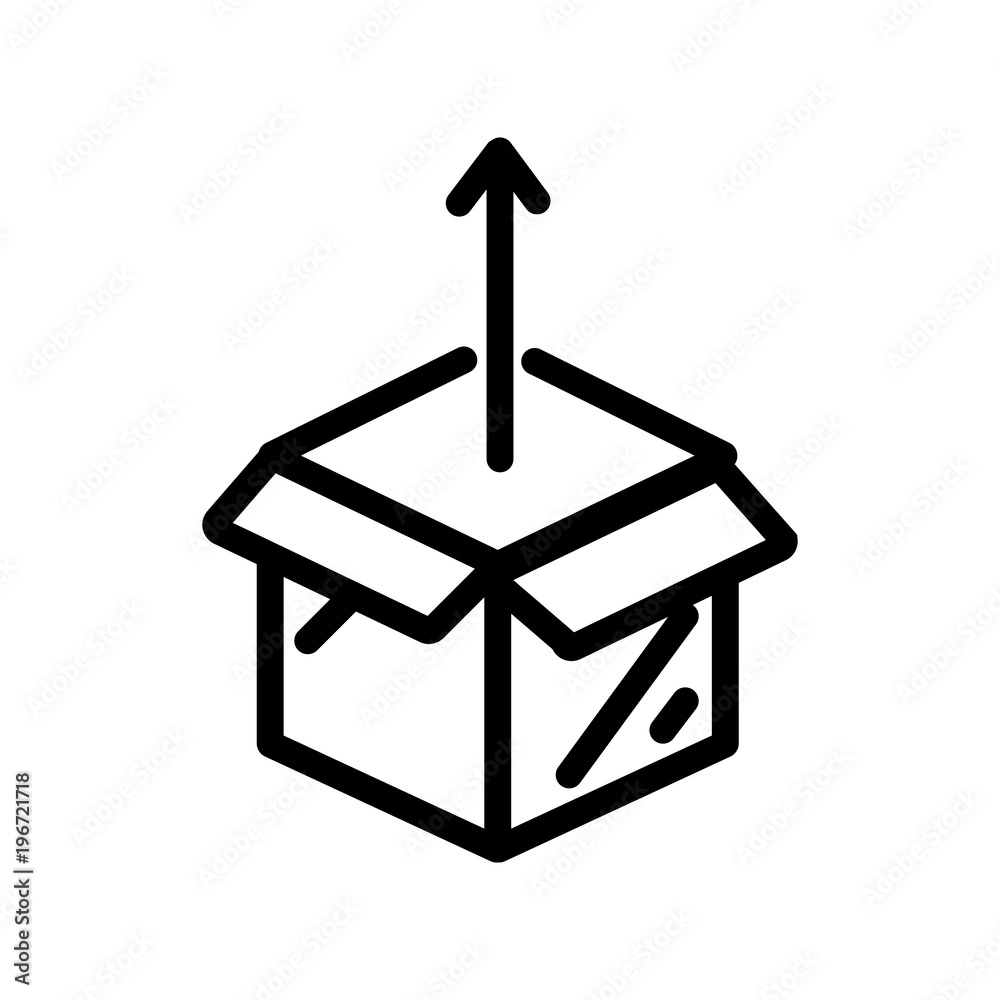 unpack the package outlined vector icon.Outlined symbol of open the box. Simple, modern flat vector illustration for mobile app, website or desktop app unpack the package outlined vector icon.Outlined symbol of open the box. Simple, modern flat vector illustration for mobile app, website or desktop app