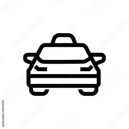 taxi car outlined vector icon. Outlined symbol of cab. Simple, modern flat vector illustration for mobile app, website or desktop app