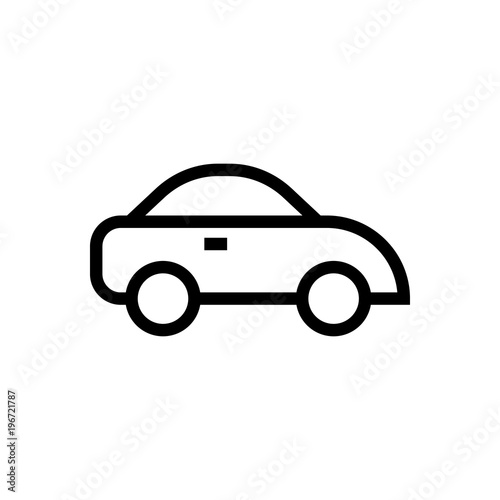 fast car outlined vector icon. Outlined symbol of personal car. Simple, modern flat vector illustration for mobile app, website or desktop app