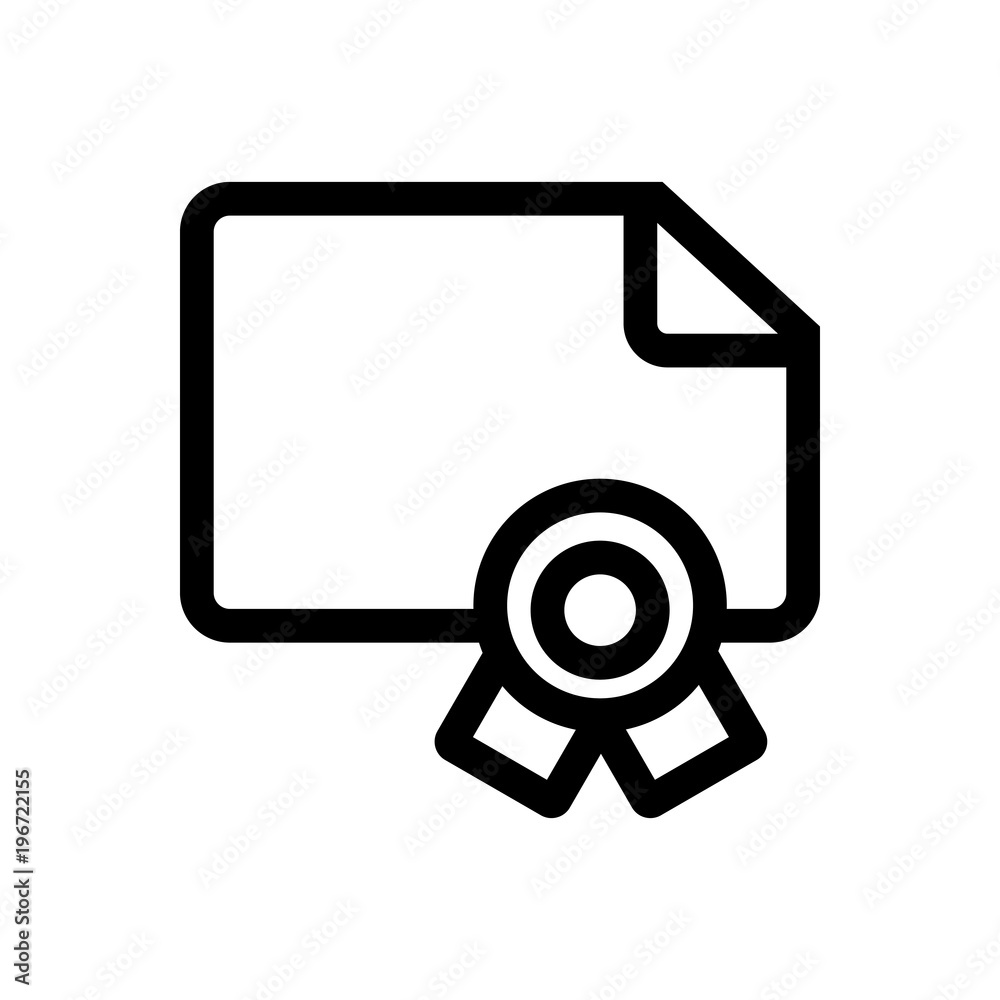 certificate outlined vector icon. certificate outlined vector icon.