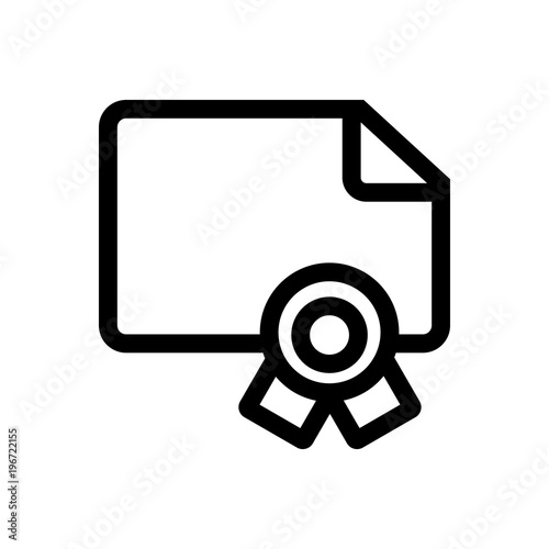 certificate outlined vector icon.
