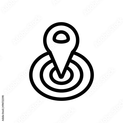 location radius outlined vector icon