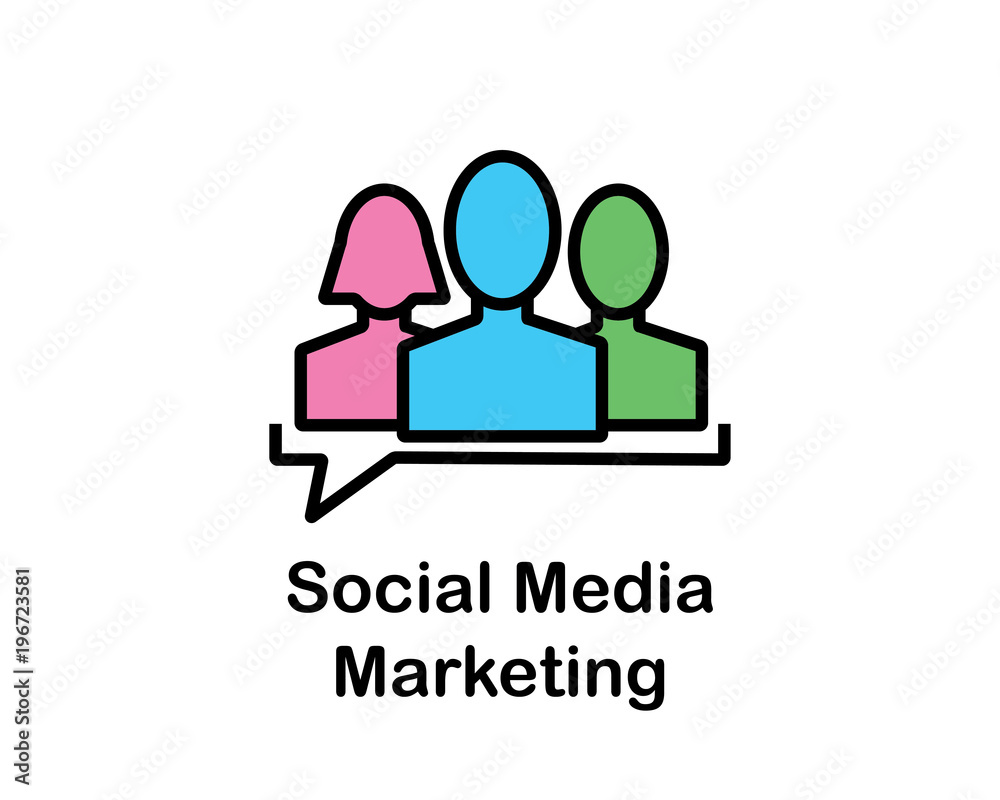 social media icon search engine optimization cartoon design illustration.cartoon design style, designed for web and app