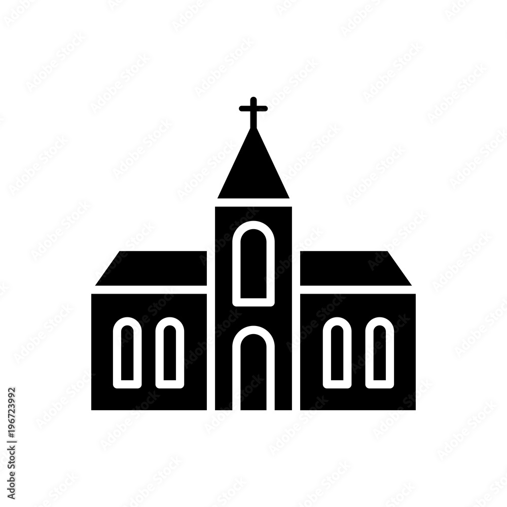 church filled vector icon