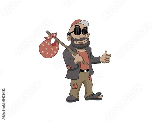 Hobo character 1 with glasses