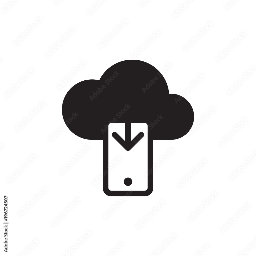download cloud to phone filled vector icon. Modern simple isolated sign. Pixel perfect vector illustration for logo, website, mobile app and other designs download cloud to phone filled vector icon. Modern simple isolated sign. Pixel perfect vector illustration for logo, website, mobile app and other designs