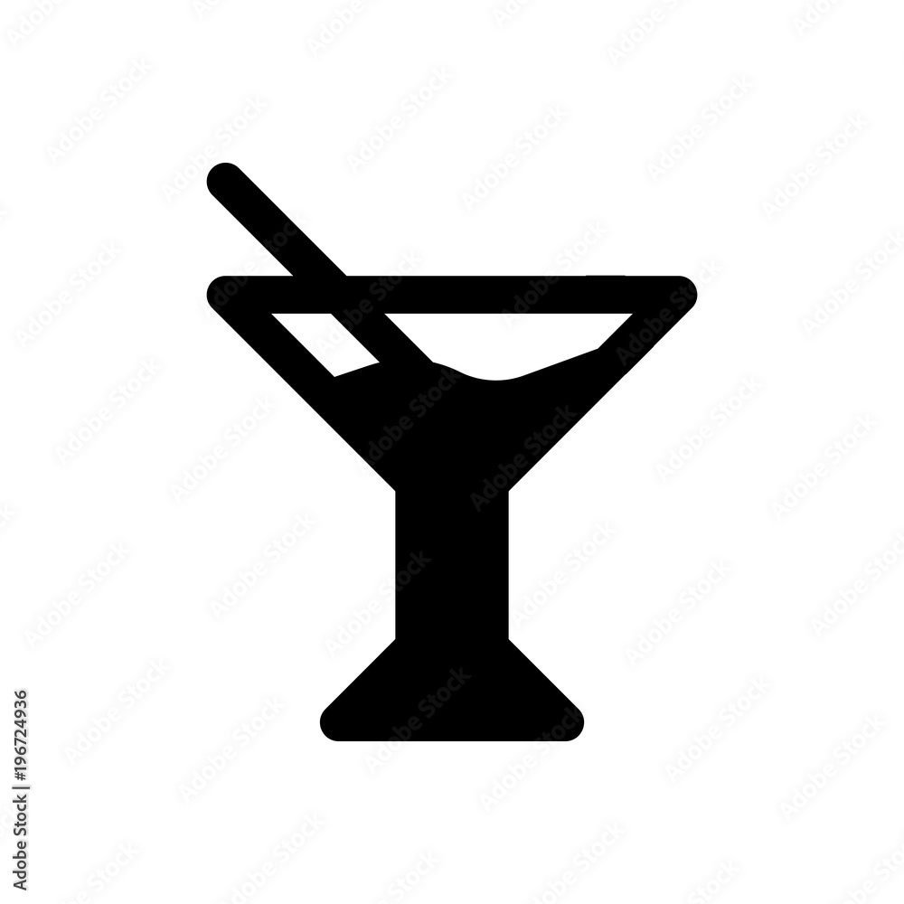 summer cocktail filled vector icon summer cocktail filled vector icon