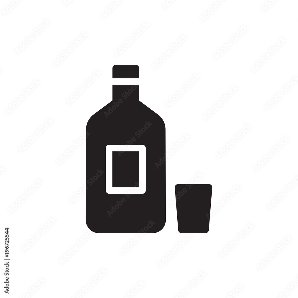 alcohol bottle, alcohol drink filled vector icon. Modern simple isolated sign. Pixel perfect vector  illustration for logo, website, mobile app and other designs