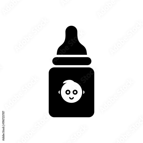 baby bottle filled vector icon