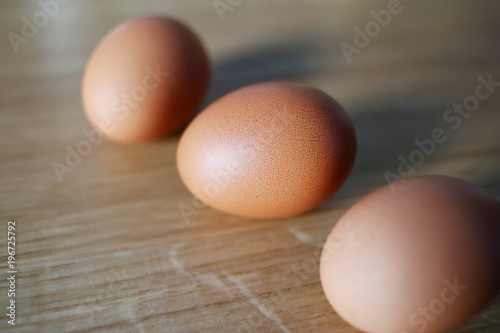 Eggs on a wooden background